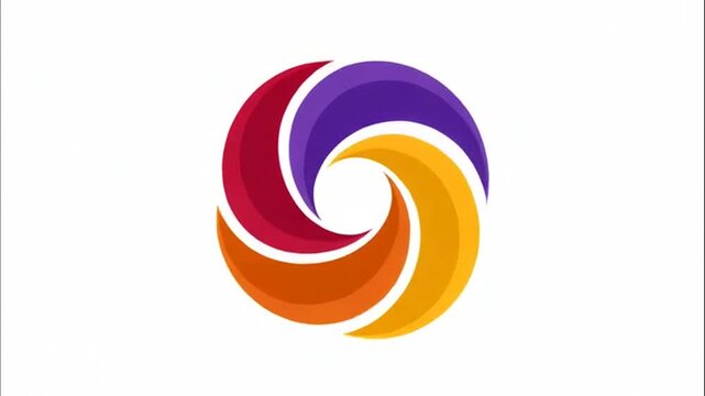 Dynamic abstract colorful swirl concept logo representing motion, creativity, and interconnectedness in a vibrant circular design