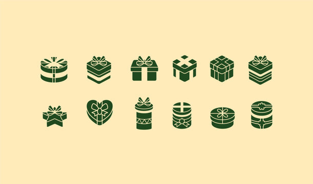 Icon gift box ini various shapes