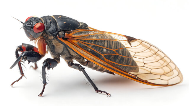 cicada isolated on pure white background