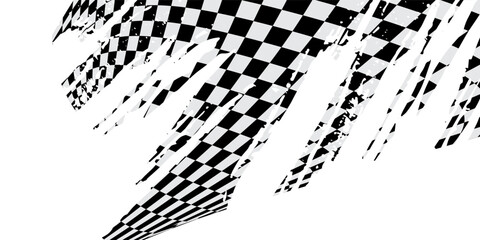 Naklejka premium Checkered flag wave on white background design for sport race championship vector illustration.