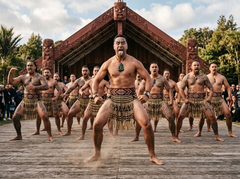 Powerful Maori Cultural Performance Haka War Dance in New Zealand