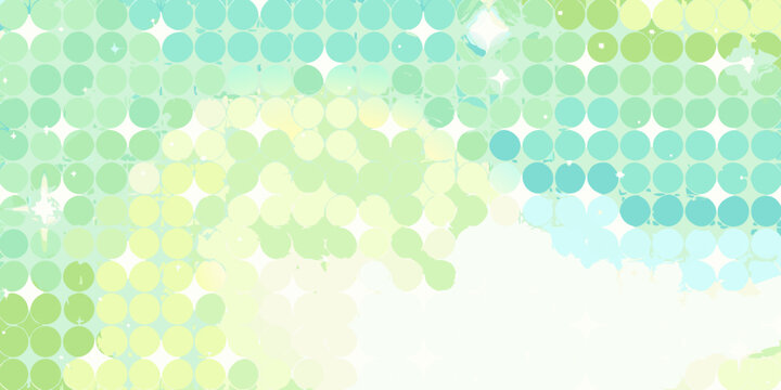 Turquoise to yellow polka dot pattern with gradient and sparkle effects