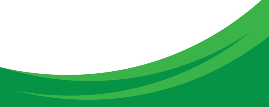 Green banner background. Green abstract header with rounded lines for web banner or poster.