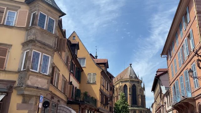 Traditional Half Timbered Houses and Historic Architecture in Colmar France