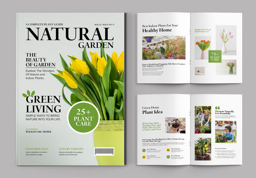 Natural Plant Magazine Template Layout