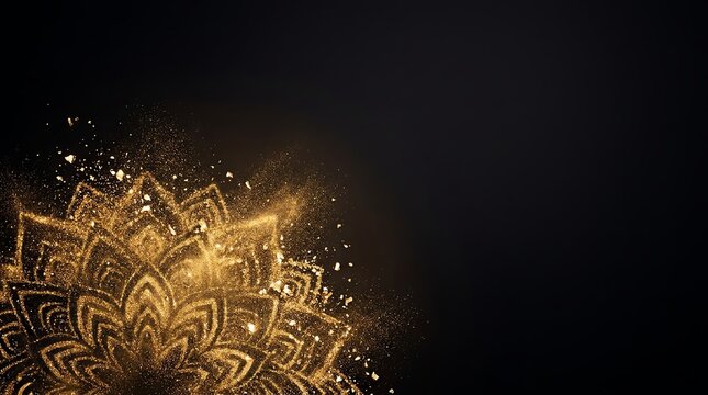 Elegant Elegant golden mandala design on a dark background Commercial stock content with high detail versatile creative asset for branding marketing advertising digital publishing premium visual