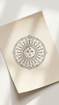 Vintage Vintage sun and moon illustration on paper Commercial stock content with high detail versatile creative asset for branding marketing advertising digital publishing premium visual resource
