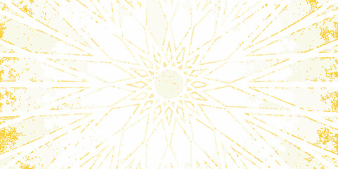 Obraz premium Yellow sunburst pattern with radial lines and textured center