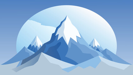 Arctic mountain peaks with sun reflection in icy water vector illustration concept © CreativeKamrul