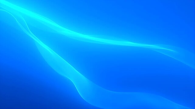 Abstract Translucent Floating Fabric Waves in Deep Blue Light with Smooth Gradients and Glowing Ribbon Curves