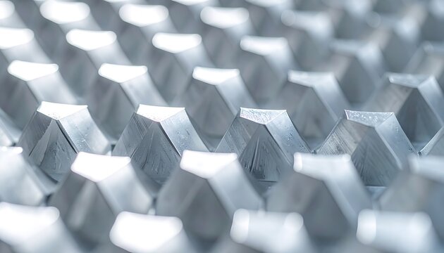 Close-up of metal diamond plate surface.