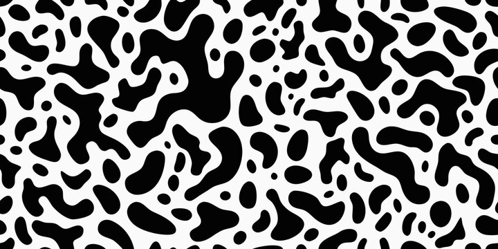 Cow spot pattern black and white vector illustration