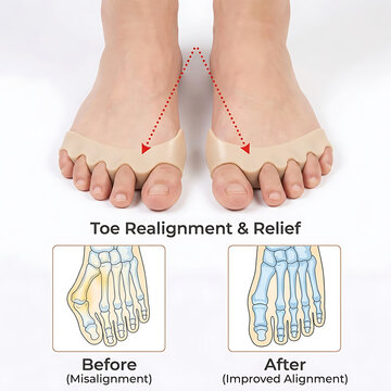 Toe separators improving foot alignment