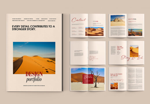 Minimal Editorial Travel Portfolio Book Layout Template