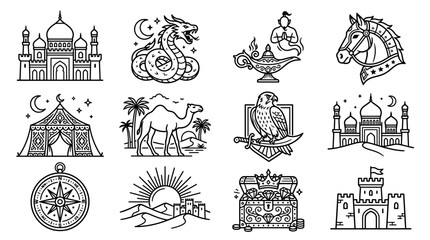 Obraz premium Collection of various fantasy creatures.