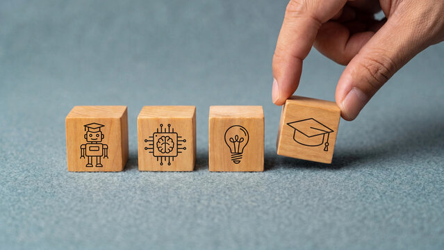 Artificial intelligence and education technology integration concept for representing machine learning driven knowledge advancement innovation and academic skill development framework