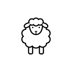 Fototapeta premium Sheep meat sheep black and white vector farm animal icon
