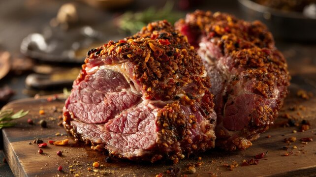 Dishes of Icelandic cuisine.
Salt pork on the bone (or Icelandic baked lamb ham in a spicy crust / Baka&eth; lambal&aelig;ri).