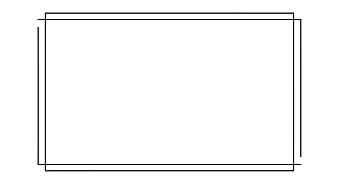 Minimalist Rectangle Frame, Double Line Border, Isolated on White Background