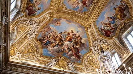 Obraz premium interior of the cathedral of st mary in brussels