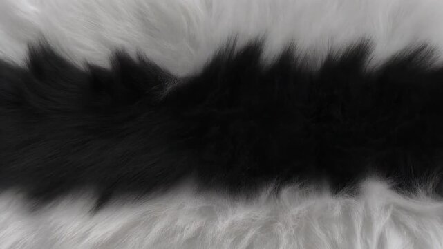 Cute Panda Bear Black and White Fur Boundary Blowing Softly for Nature Themes