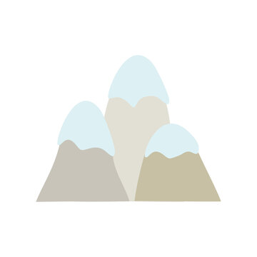 Minimalist Vector Snowy Mountain Icon for UI App and Web Design