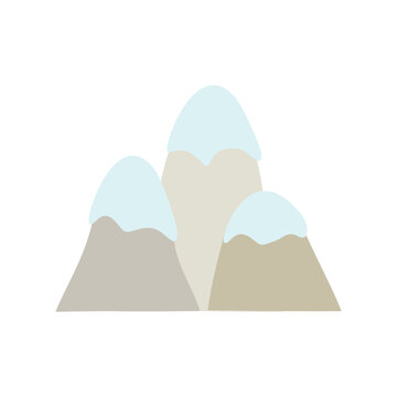 Minimalist Vector Snowy Mountain Icon for UI App and Web Design