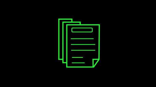 document animated icon paper, document, contract, animation, letter, history, diploma, policy, 4k video.