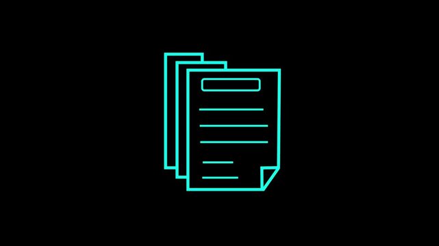 document animated icon paper, document, contract, animation, letter, history, diploma, policy, 4k video.