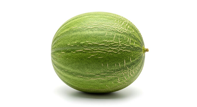 Fresh green cantaloupe melon isolated on white