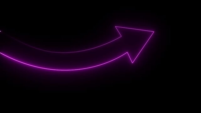 Glowing neon Business operational changes. Successful business turnaround and performance recovery. Businessperson tapping a rising arrow.4k video animation.