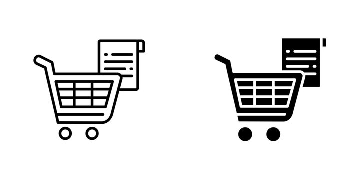 Shopping Cart and List icons, dual style icon set
