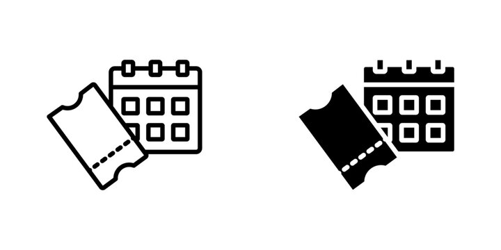 Booking Ticket icons, dual style icon set
