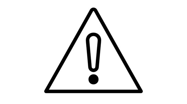 Warning Sign Icon: Exclamation Mark in Triangle, Alert Symbol, Danger Notification