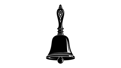 Ornate Bell Silhouette: A vintage, hand-held bell with intricate detailing and a decorative handle is captured in a clean silhouette, ready to ring out a clear sound. © Abu