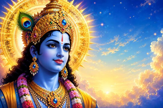 Lord Vishnu on Vaikunth Ekadashi, Krishna/Krushna Janmashtami, Ram Navami, Narsimha Jayanti, Onam, Ekadashi Vrat, Ananta Chaturdashi, Tulasi Vivah, Nirjala Ekadashi, Varah Jayanti, Aashadhi Ekadashi