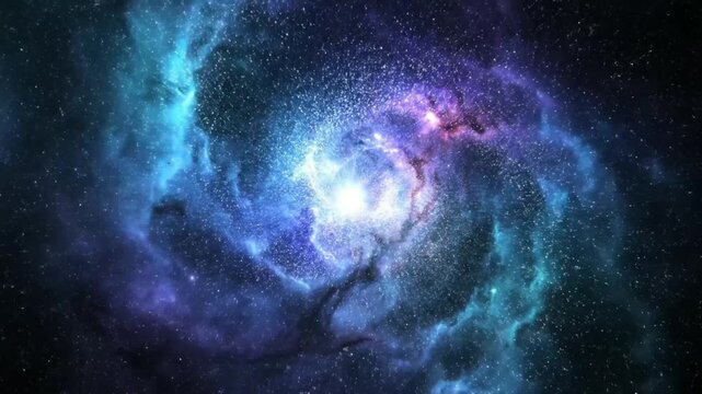 Vibrant Cosmic Nebula Galaxy Formation.