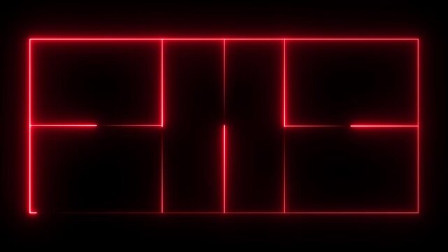 Pickleball court icon animation on black background. futuristic digital icon video. animation
