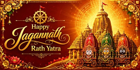 Fototapeta premium Divine Journey of Lord Shri Jagannath Rath Yatra Gundicha Yatra Yatra Snana Yatra Anavasara Suna Besha Niladri Bije Akshaya Tritiya Rama Navami and Narasimha Jayanti