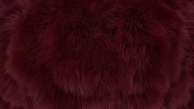 Deep Burgundy Wine Faux Fur Slow Breathing Motion for Luxurious Textile Backgrounds