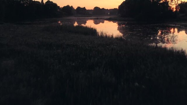 sunset over the river