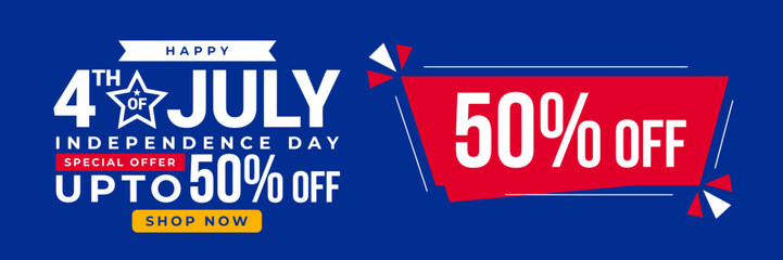 Fototapeta premium Fourth of July sale banner template