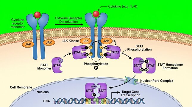 JAK-STAT signaling pathway with cytokine receptor