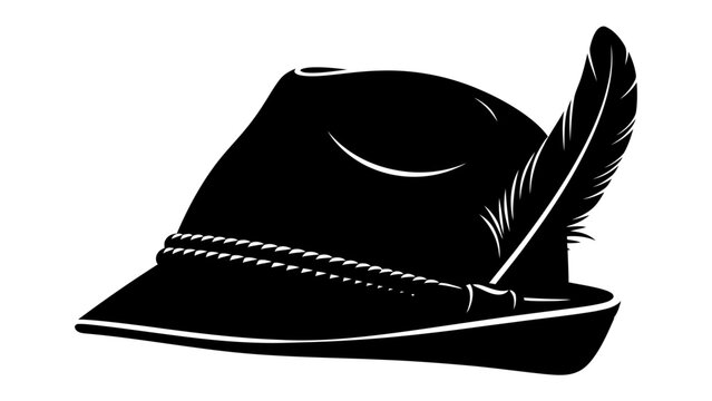 Hunting Hat with Feather: A striking silhouette of a traditional hunting hat adorned with a distinctive feather, symbolizing adventure and the great outdoors.