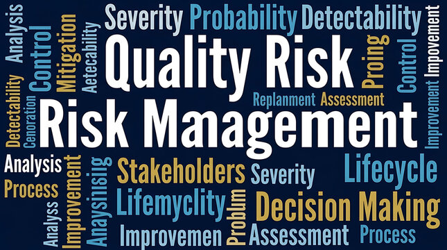 Quality Risk Management Word Cloud Design &ndash; Compliance, Governance and Business Process Excellence Concept