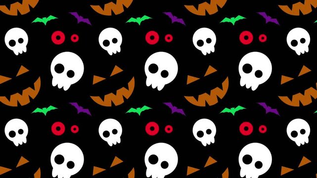Looped cartoon halloween pattern animation.