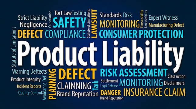 Product Liability Word Cloud Design &ndash; Consumer Protection, Product Safety and Legal Risk Management Concept