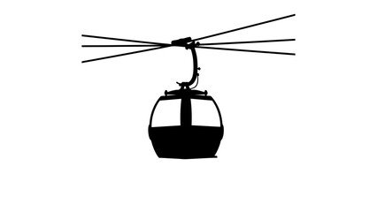 Cable Car Ascending: A striking silhouette of a cable car suspended on wires, gliding against a plain backdrop, symbolizing transport and elevation. © abidakhatun