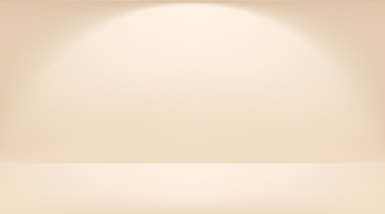Obraz premium Beige studio background with soft gradient light, perfect for product display. Elegant cream bg creates warm, luxurious atmosphere with subtle golden tones. Vector Illustration