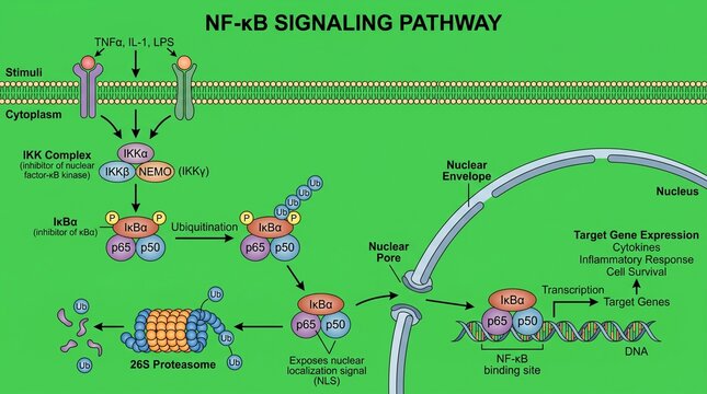 NF-kB signaling pathway with IKK phosphorylation, biological process